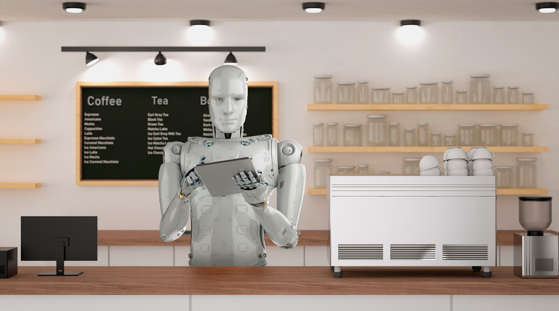 Automation cafe or coffee shop